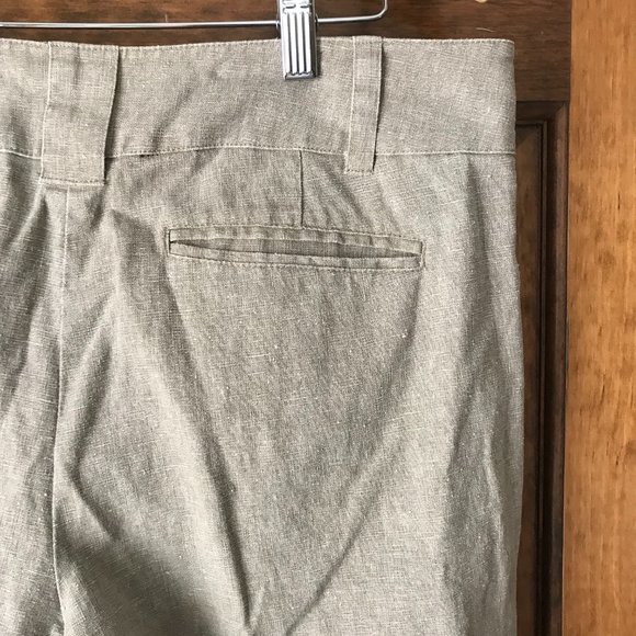 Apostrophe Olive Linen Capris Size 12 Petite - Picture 9 of 12